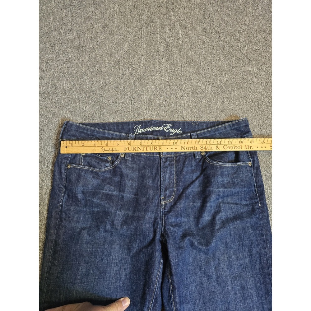Dark Blue Women's Flared Jeans - Picture 5 of 15